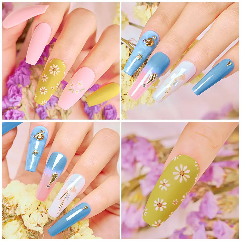 Гель лак с четырьмя цветными лилиями растворяемый замачиванием фотогель