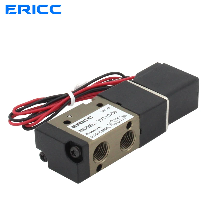 3 ходовой пневматический Соленоидный клапан ERICC 3V110 06 12 В 1/8 дюйма корпус из