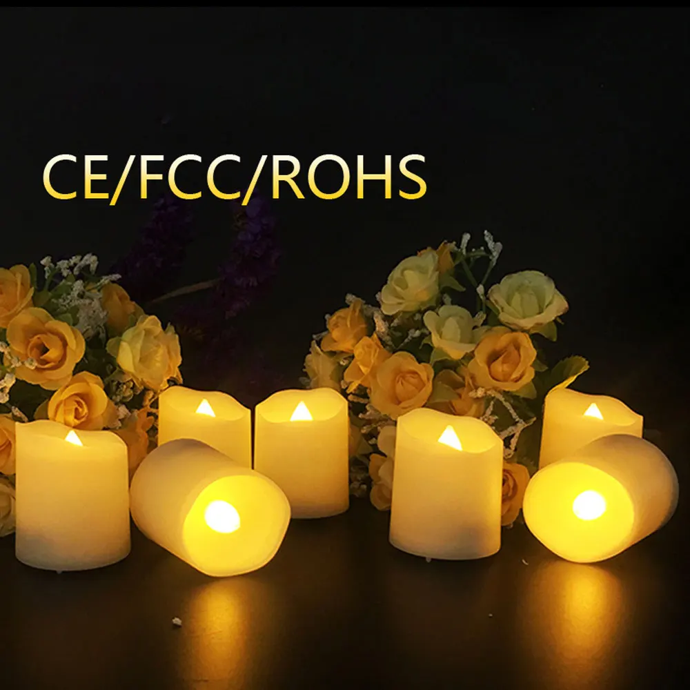6 шт. светодиодные лампы в форме свечи нерегулярный край Беспламенного вечерние