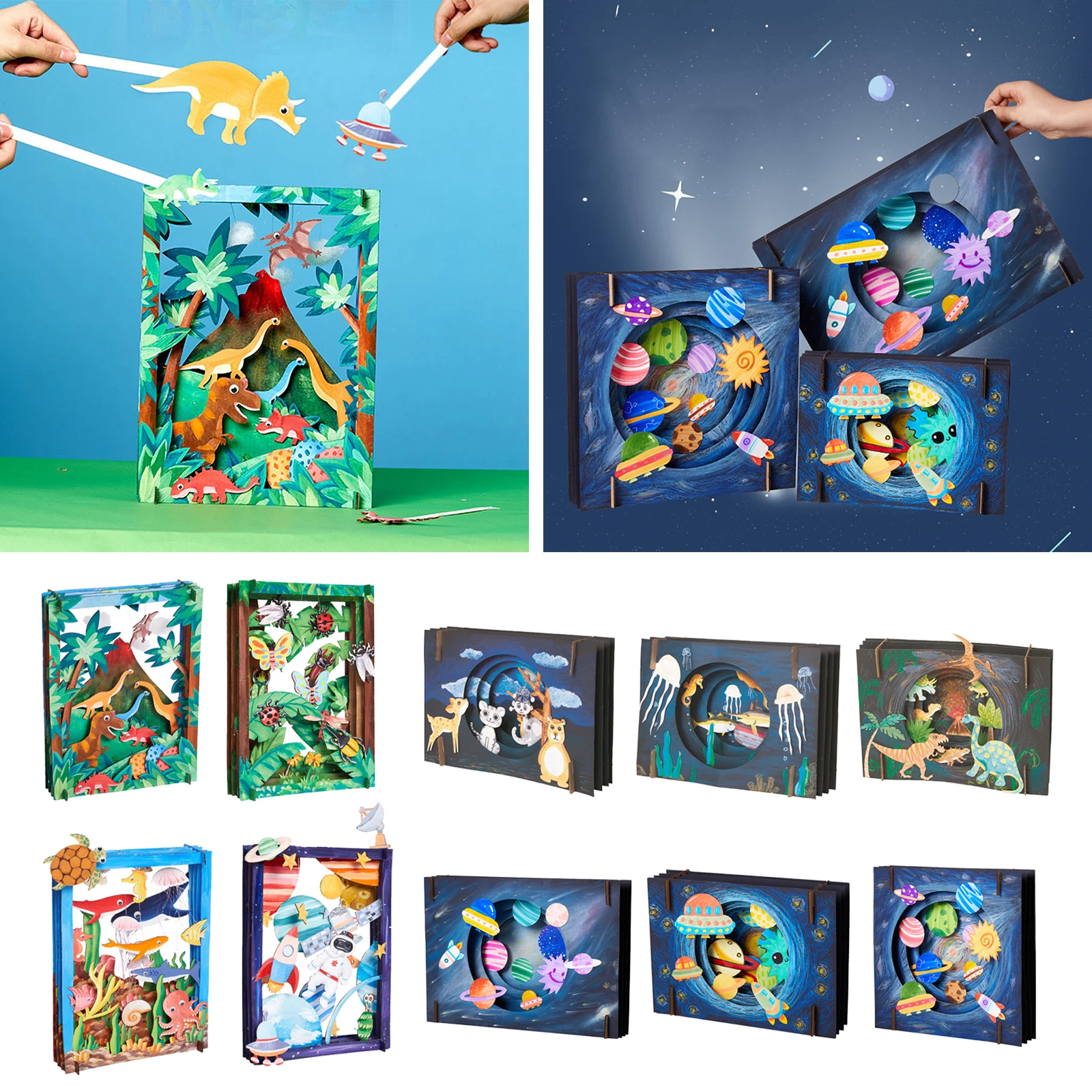 3D Coloring Handmade Craft Kits for Kids Space and Sea Theme Assemble Art Painting Accessories-Interactive Educational Toys | Игрушки и
