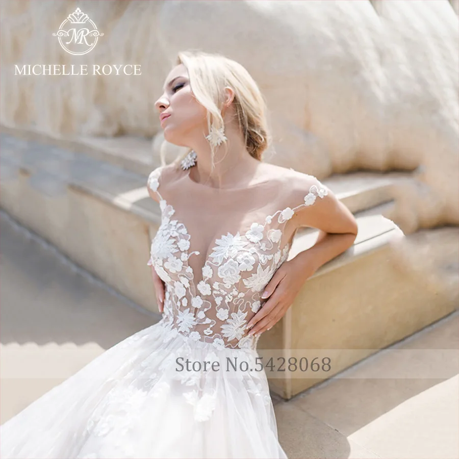 Мишель Ройс милое свадебное платье трапециевидной формы для женщин на тонких