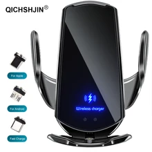 Car Wireless 15W Charger for iPhone 12 Pro 11 XS XR Samsung S20 S10 Magnetic USB Infrared Sensor Phone Holder Mount Chargers