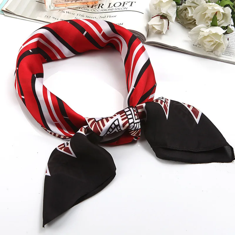 

Small Silk Scarf Female All-match Long Narrow Narrow Korean Bow Tie Decoration Literary Tie Scarf Long Square Scarf Gauze Scarf