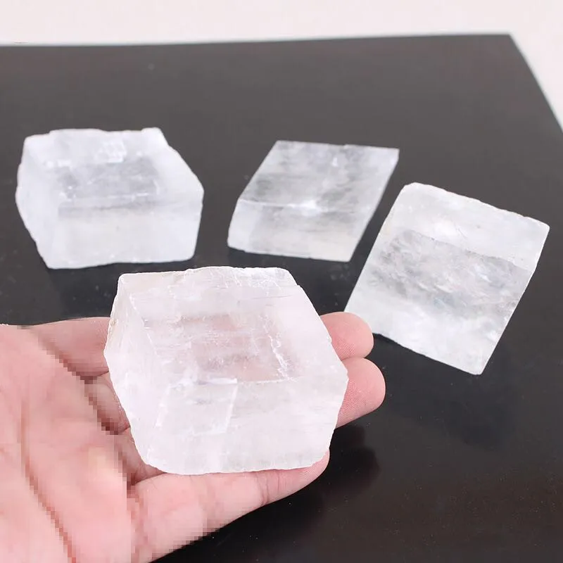 White Optical Calcite Raw Iceland Spar Natural quartz crystal stones and Minerals Healing decor 1pcs | Дом и сад