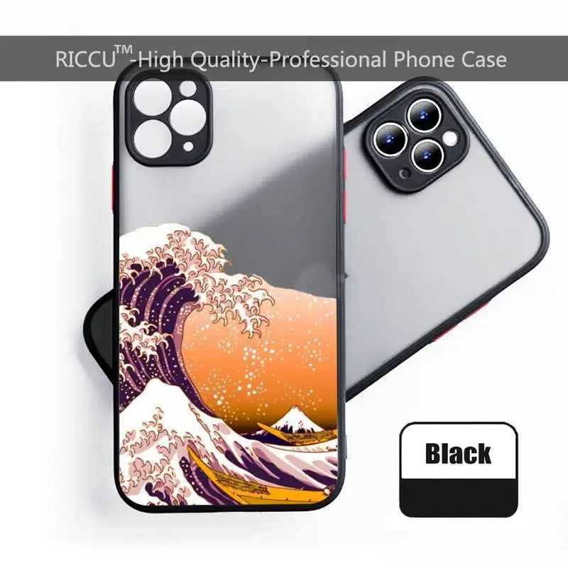 Японский чехол для телефона с изображением волн и солнца цветной бампер