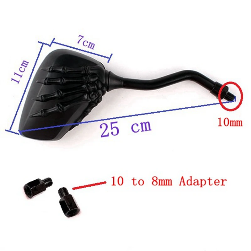 

Free shipping Universal Motorcycle Scooter Back Side Mirror Modification Skull Craw Shadow Rear View Mirrors Pair