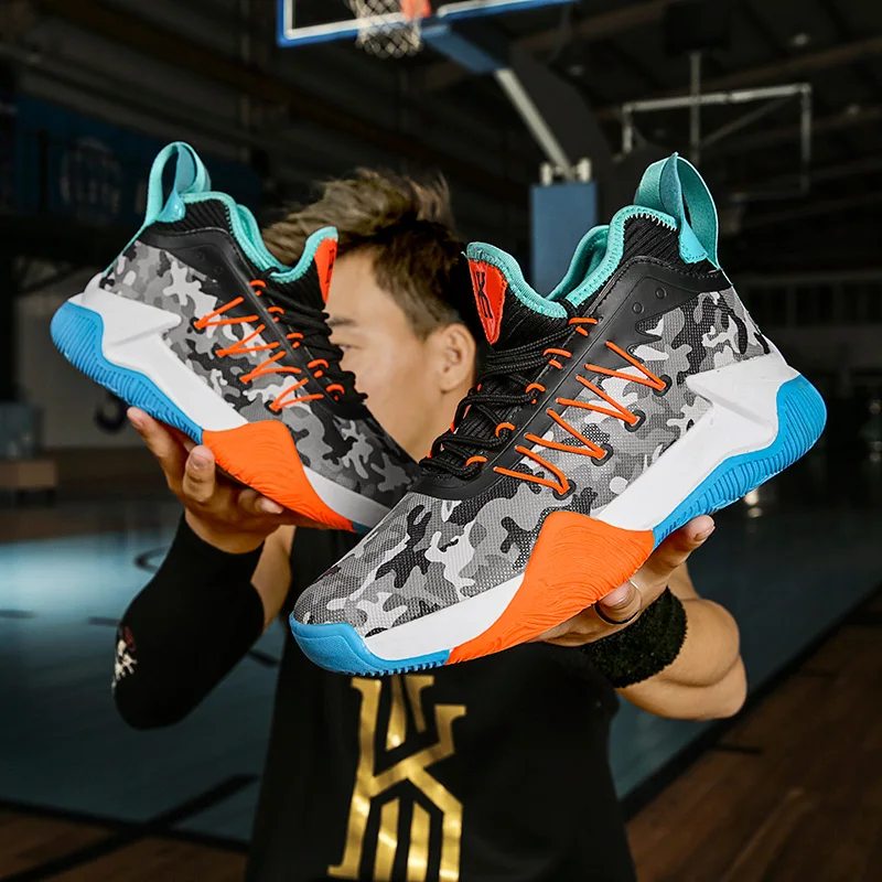 Yellow Platform Basketball Shoes Man Camouflage High Top Sports Shoes Men Breathable Basketball Sneakers Boys Zapatillas Hombre