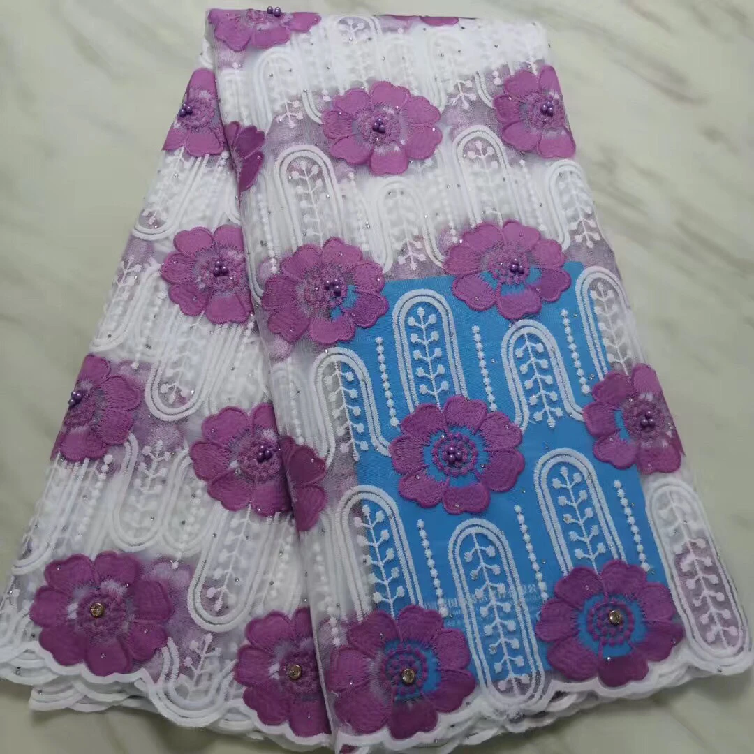 

Latest African Silk Lace Fabric 2020 High Quality Beaded Nigerian French Lace Fabric Embroidery Swiss voile Lace Fabric KPL9808D