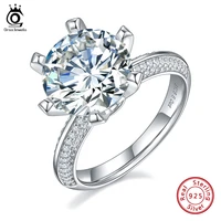 orsa jewels super luxury 5ct de vvs moissanite diamond rings for women brilliant round cut stone with 925 silver ring smr52