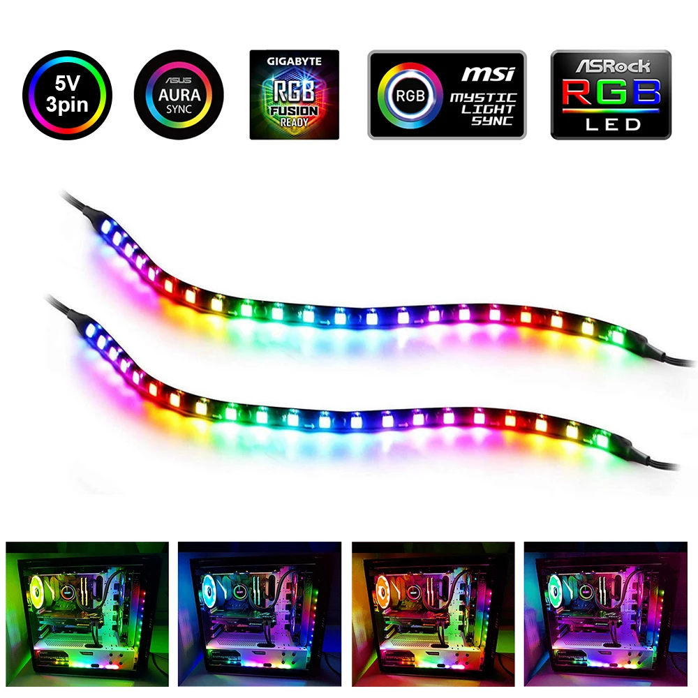 Светодиодная лента ws2812b RGB подсветка с магнитом 5 В|Светодиодные ленты| |