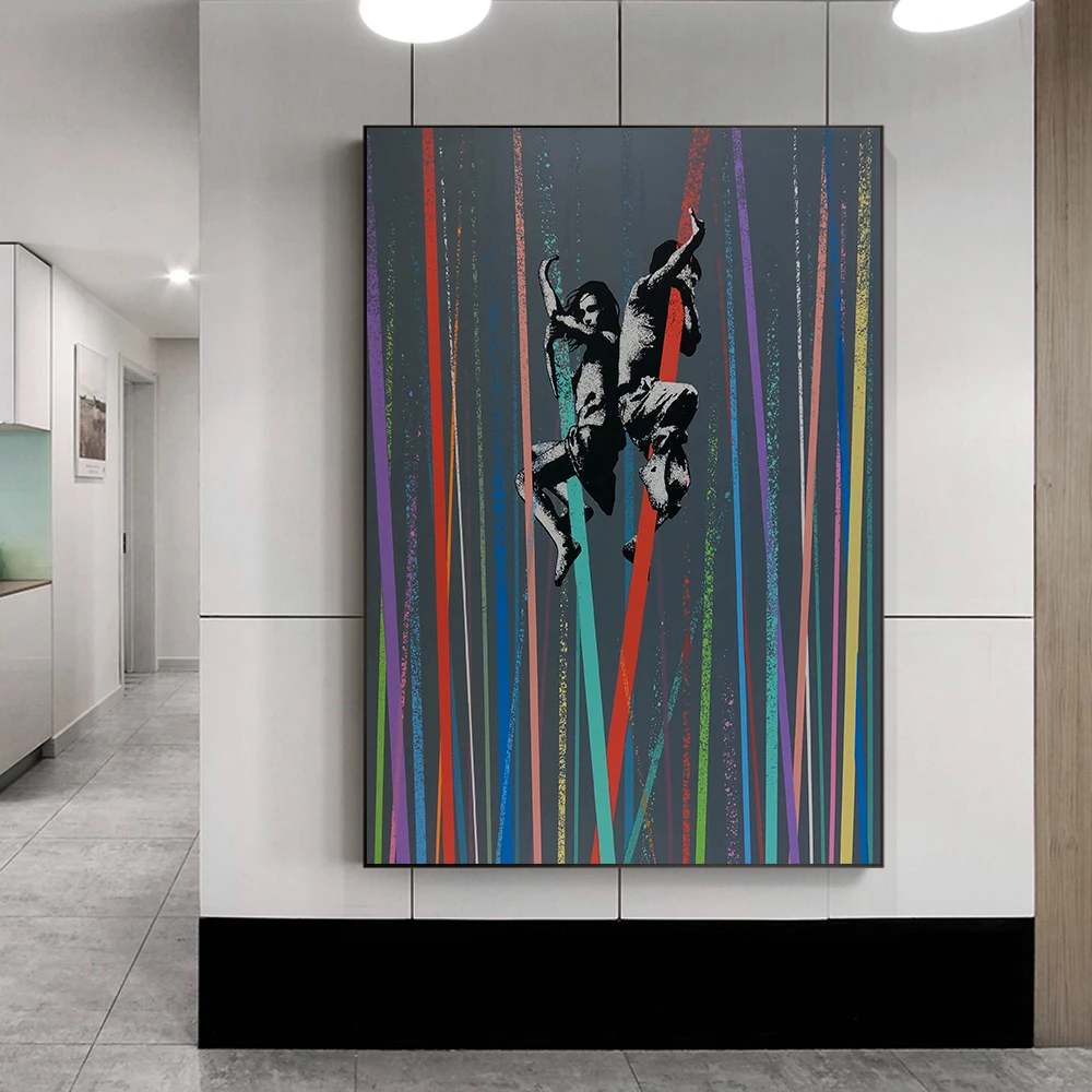 Граффити современное искусство уличная Живопись Дети Альпинизм абстрактный