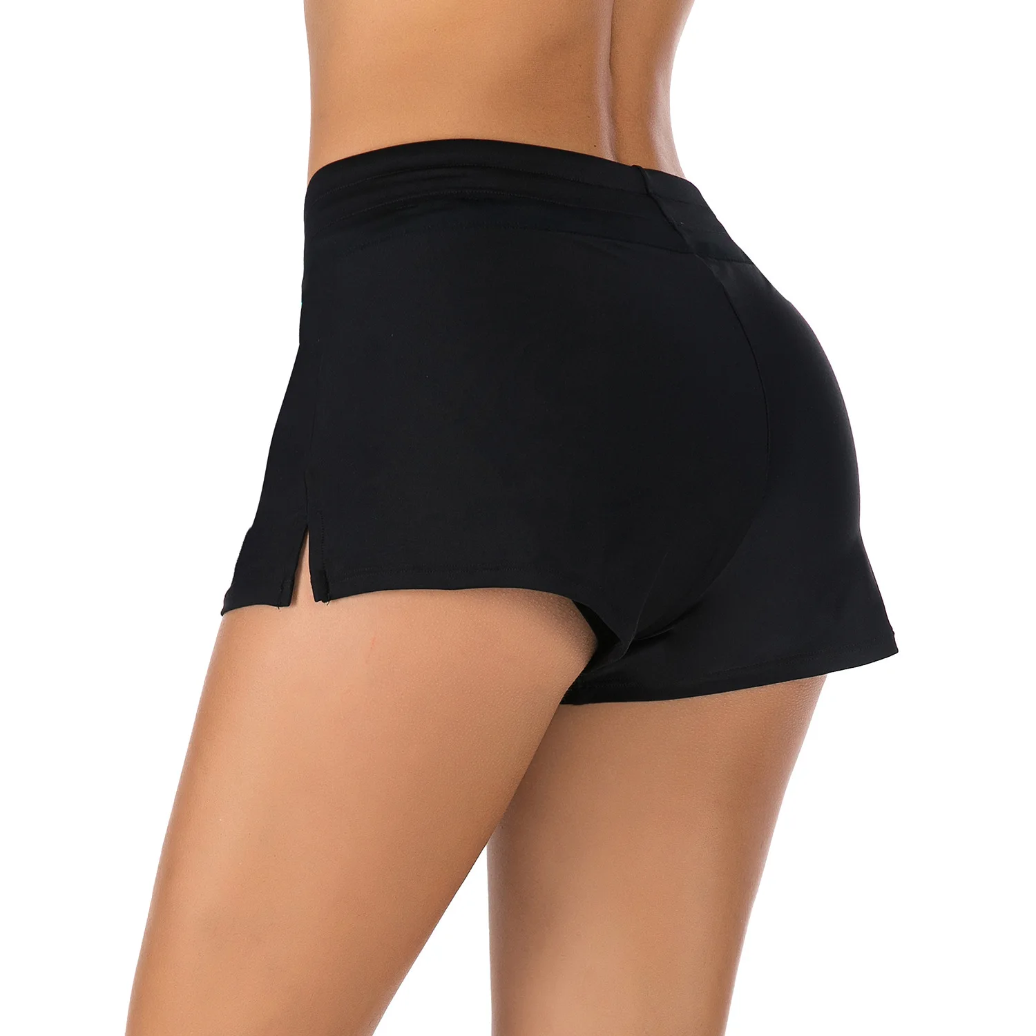 Женские Повседневные Дышащие широкие шорты с поясом Шорты для плавания разрезом