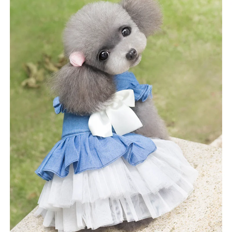 Новое корейское платье для домашних животных принцесса понпон плюшевый Пудель