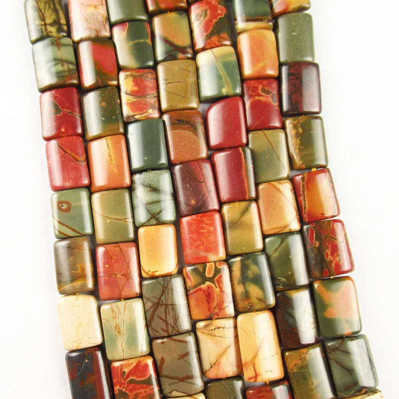 

(Free Shipping) 1Strand 42.1g Natural Picasso Jaspers Oblong Loose Bead 15.5" 14x10x5mm TZ1721