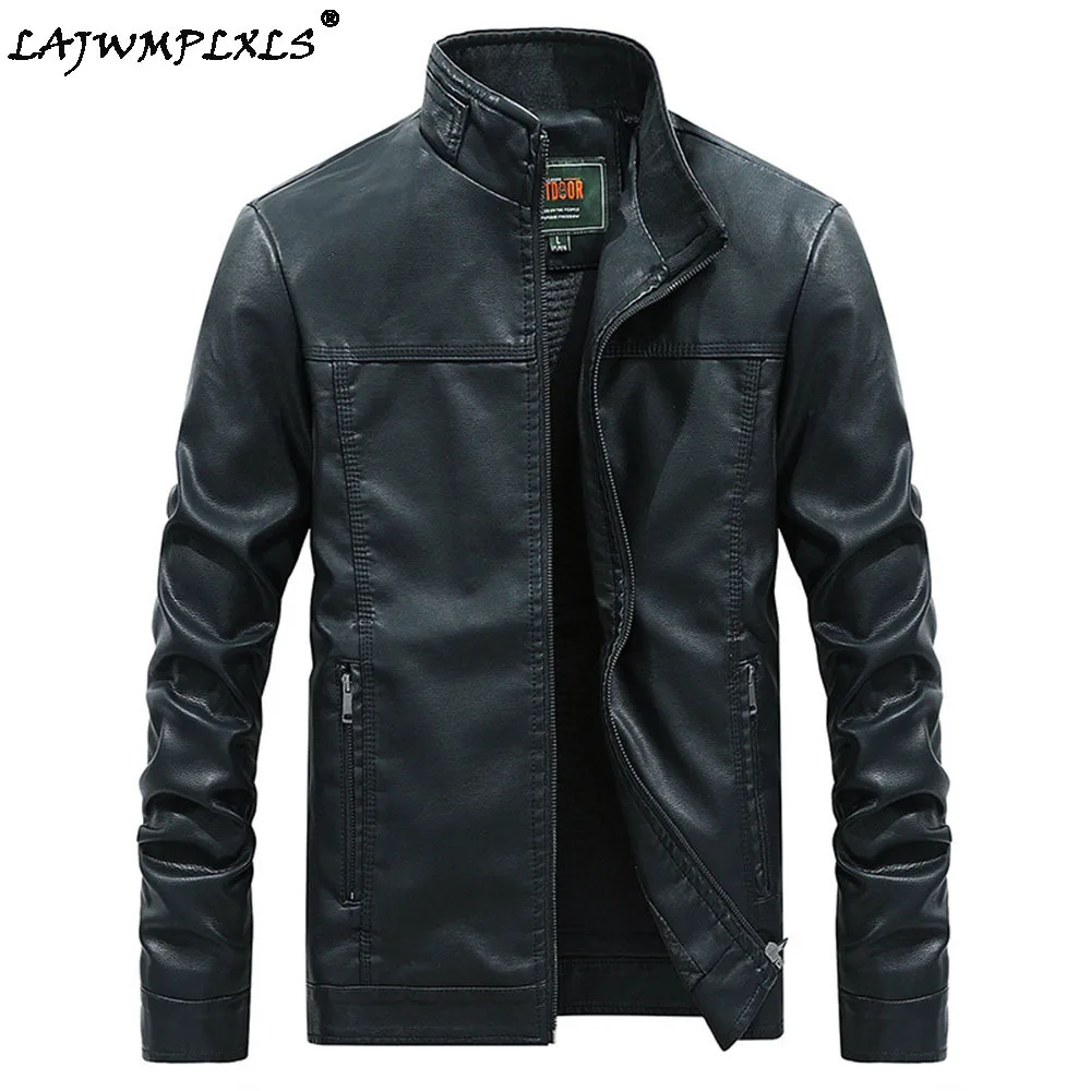 

Business Outerwear Male Coat 2021 New Men's Leather Jacket Autumn Winter PU Coats Men Brand Clothing Fashion