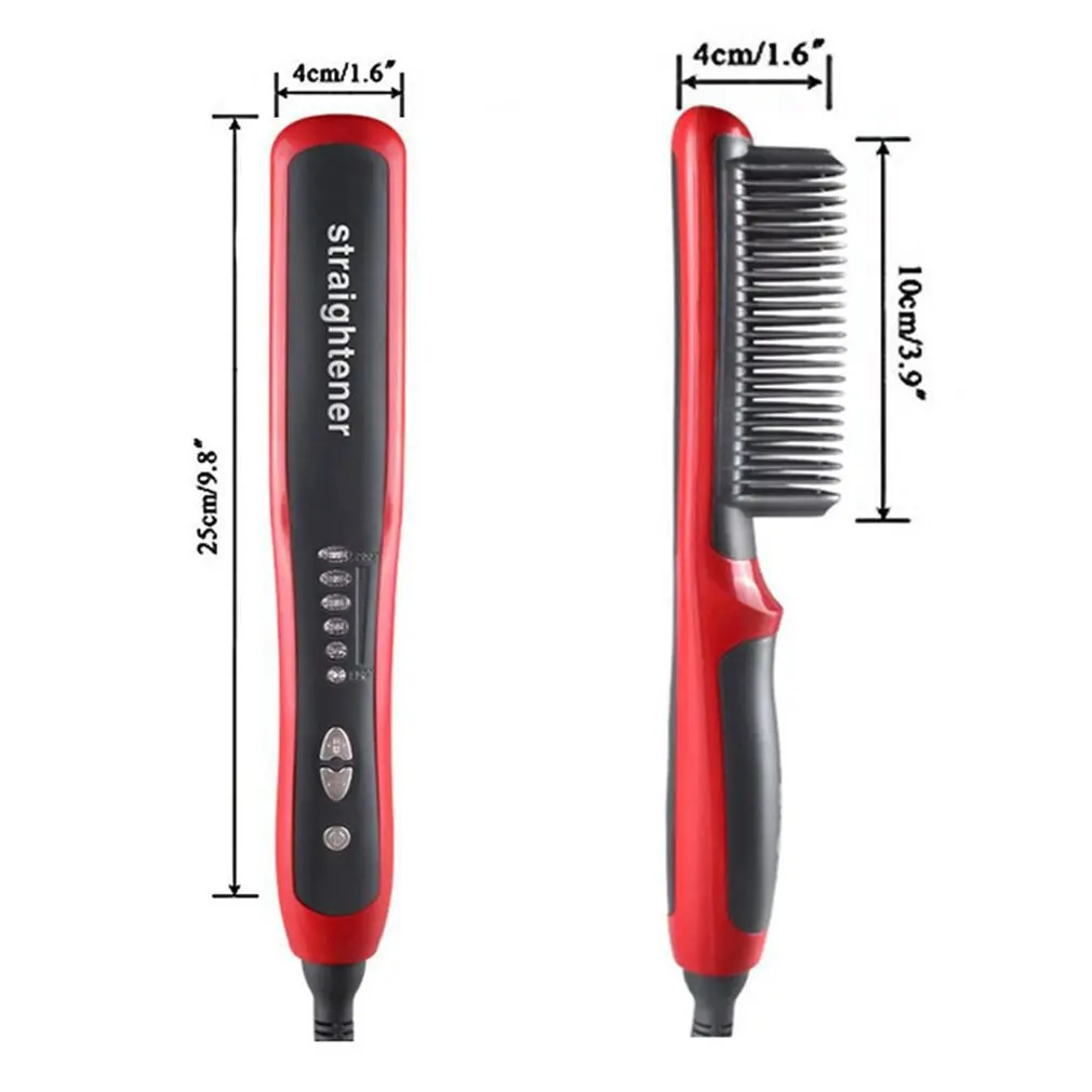 

Ceramic straight hair comb Multifunction Beard Straightener Styler Brush Men Heat Hair Curling Iron Electric Care