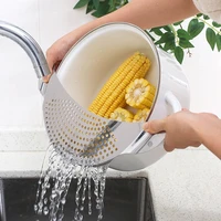 2022 new steel water filter vegetable drainer moon shaped pot side filter dregs filter baffle drain plate kitchen cooking gadget