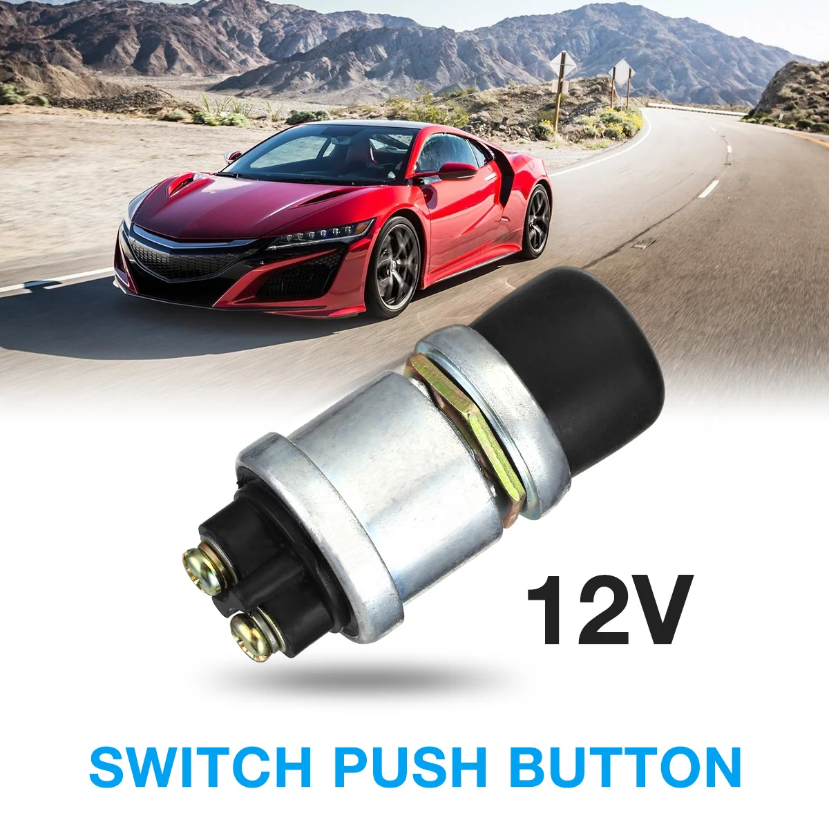 

12V Lgnition Starter Switch Push Button Horn Engine Starter 50A Waterproof Push Boat Starter Horn Replacement Button Car Switch