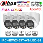 Оригинальная полноцветная сетевая камера Dahua IPC-HDW2439T-AS-LED-S2, 4 МП, H.265, POE, IP67, микрофон слот карты micro sd, 4 шт.