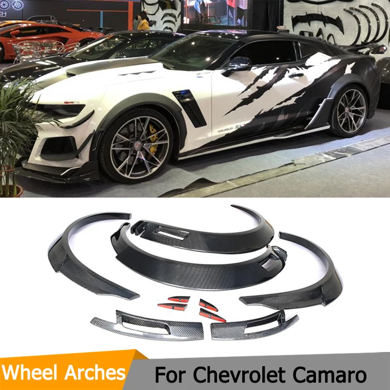 

Брызговики для автомобиля, боковые Брызговики для Chevrolet Camaro 2016-2019, спойлер на колесах из углеродного волокна