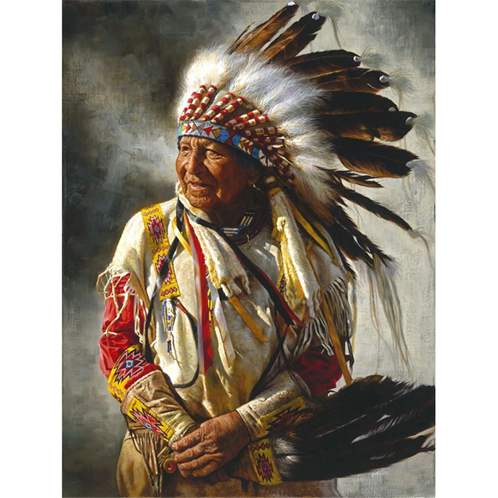 

Набор для вышивки «сделай сам» «волк», индейская женщина, 11CT, набор для рукоделия, хлопковая нить, холст с принтом для домашней комнаты