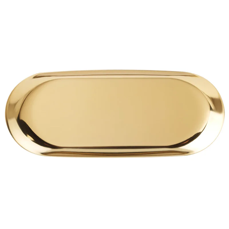 Современные металлические подносы для хранения из нержавеющей стали золотой