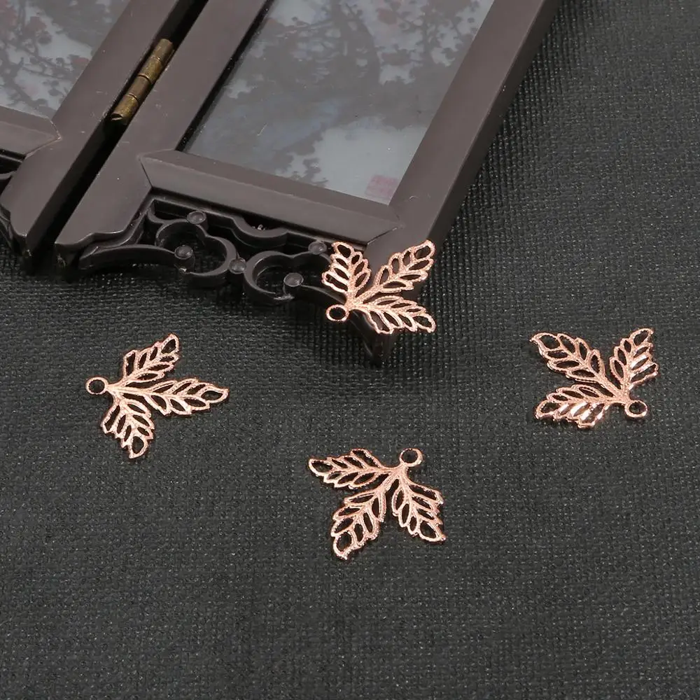 10 шт. полые металлические подвески в виде кленового листа | Украшения и