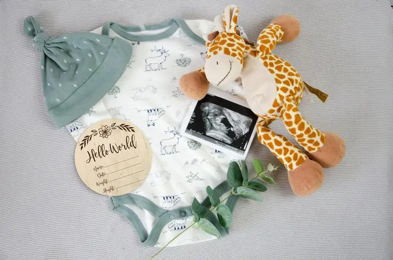 Фотореквизит Hello world для детских младенцев деревянный диск Фотография