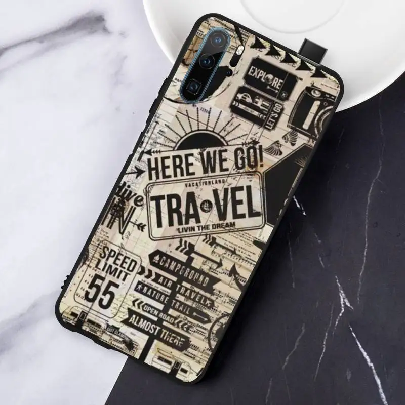 

World Map Travel pattern shell Phone Case For Huawei honor Mate P 10 20 30 40 Pro 10i 9 10 20 8 x Lite