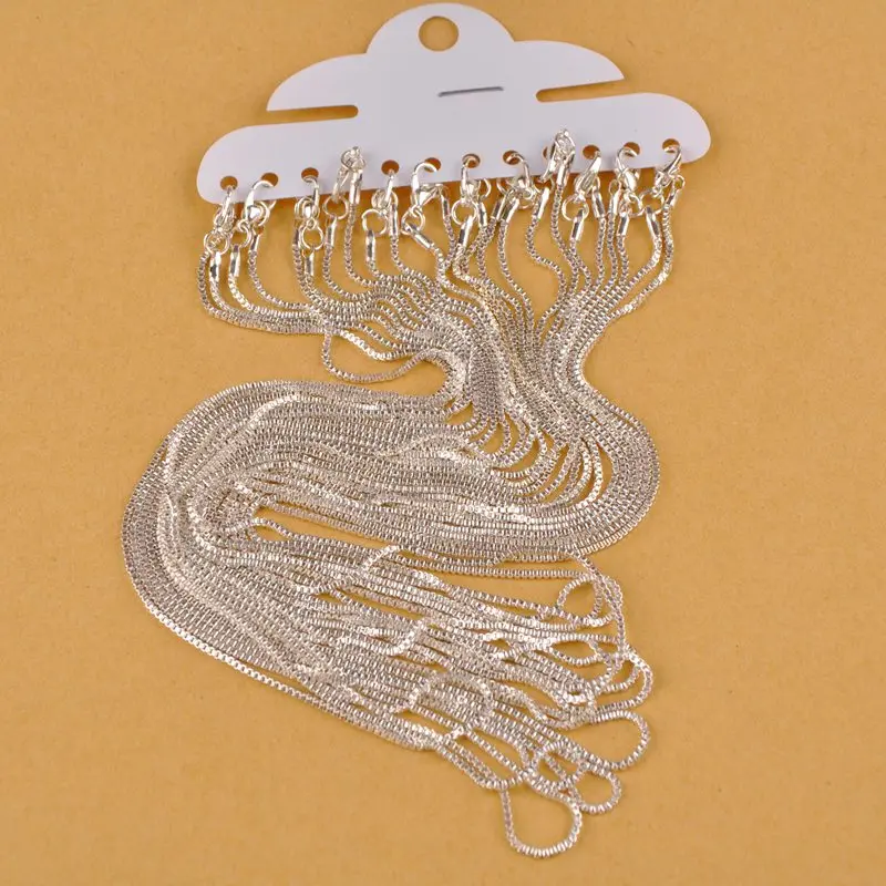 Оптовая продажа 120 шт 2 мм коробка цепь ожерелья цепочки фурнитура для