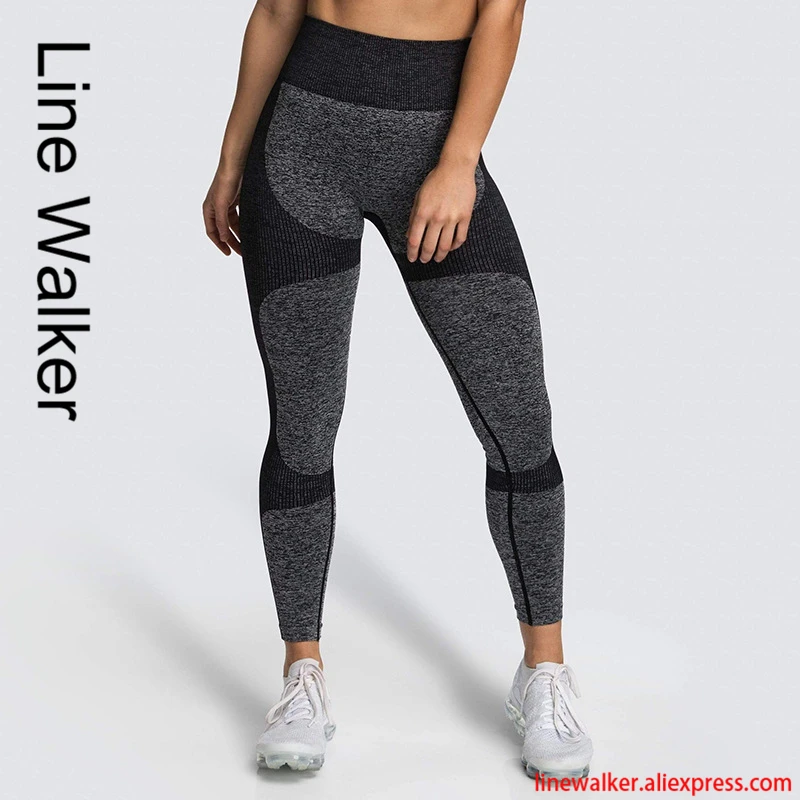 Женские Бесшовные легинсы для фитнеса плотные штаны с высокой талией йоги