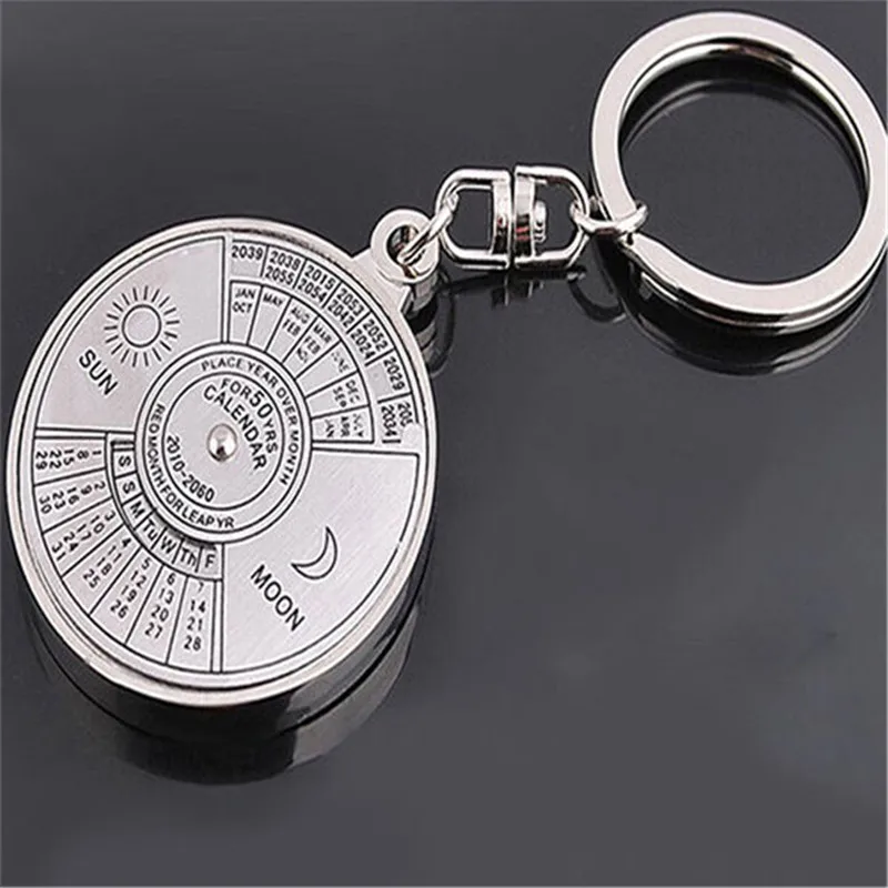 Creative Gifts Perpetual Calendar Keychain Metal 50 Years Keyring Key Chain Chinese And English Fonts Wholesale 883179 | Украшения и
