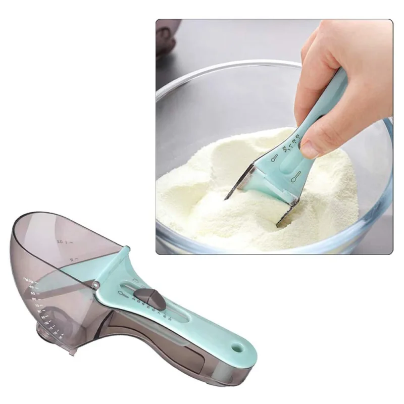 

Adjustable Measuring Scoop Plastic Milk Seasoning Flour Scoop With Scale Portable Salt Sugar Measuring Spoons Measurement Tools