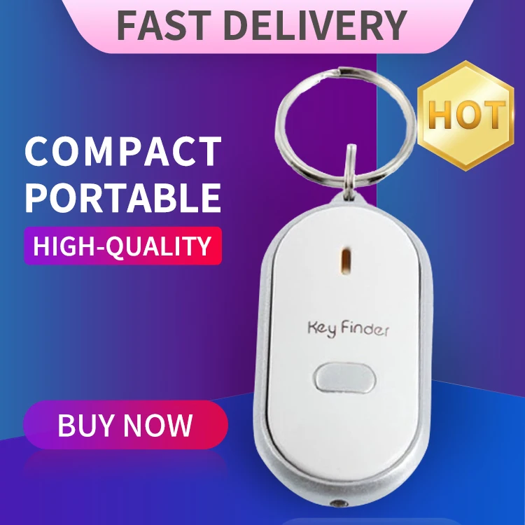 

LED Whistle Key Finder Flashing Beeping Sound Control Alarm Anti-Lost Keyfinder Locator Tracker Keychain Smart Key Finder