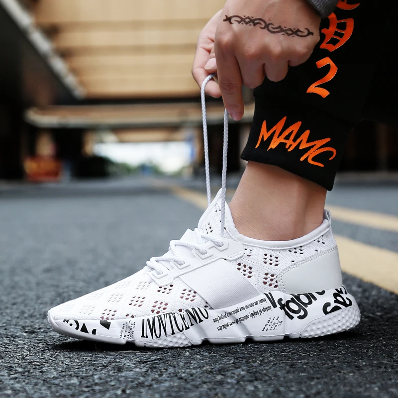 Дышащие и дезодорирующие мужские ссветильник кие сетчатые кроссовки|Беговая