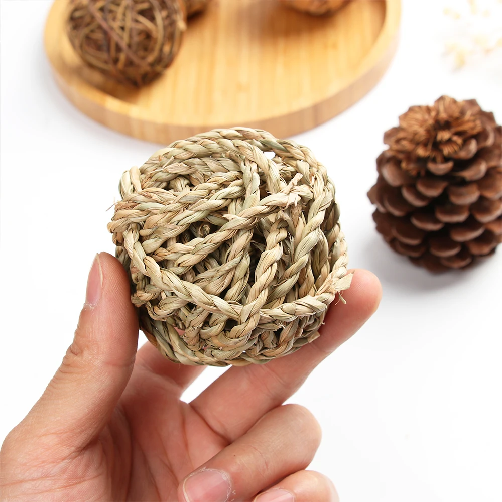 4/5 шт маленький Животные жевательные игрушки натурального ротанга Мячи для