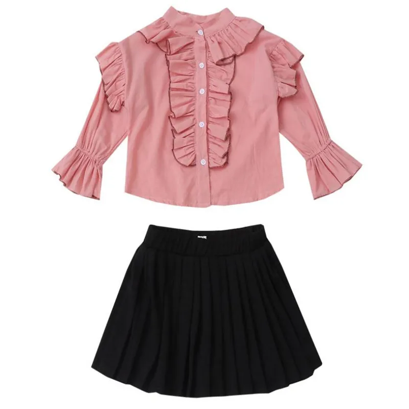 DFXD/Одежда для больших девочек Корейский Осенний комплект однотонные рубашки с