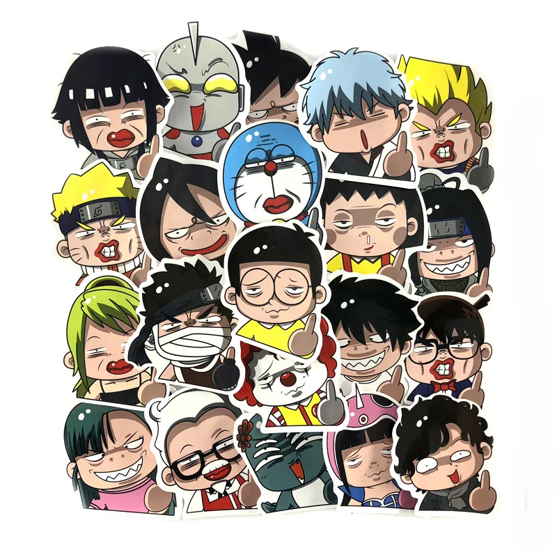 21 шт./лот мультяшная наклейка Декор автомобильная Забавный средний палец