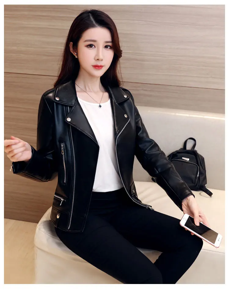 Модная кожаная куртка женское кожаное пальто женские куртки весна Зима 2021