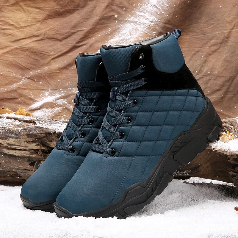

Men Waterproof Warm Winter BootsNon-slip Durable Hightop Mens Shoes PlushWinter Outdoor Shoes