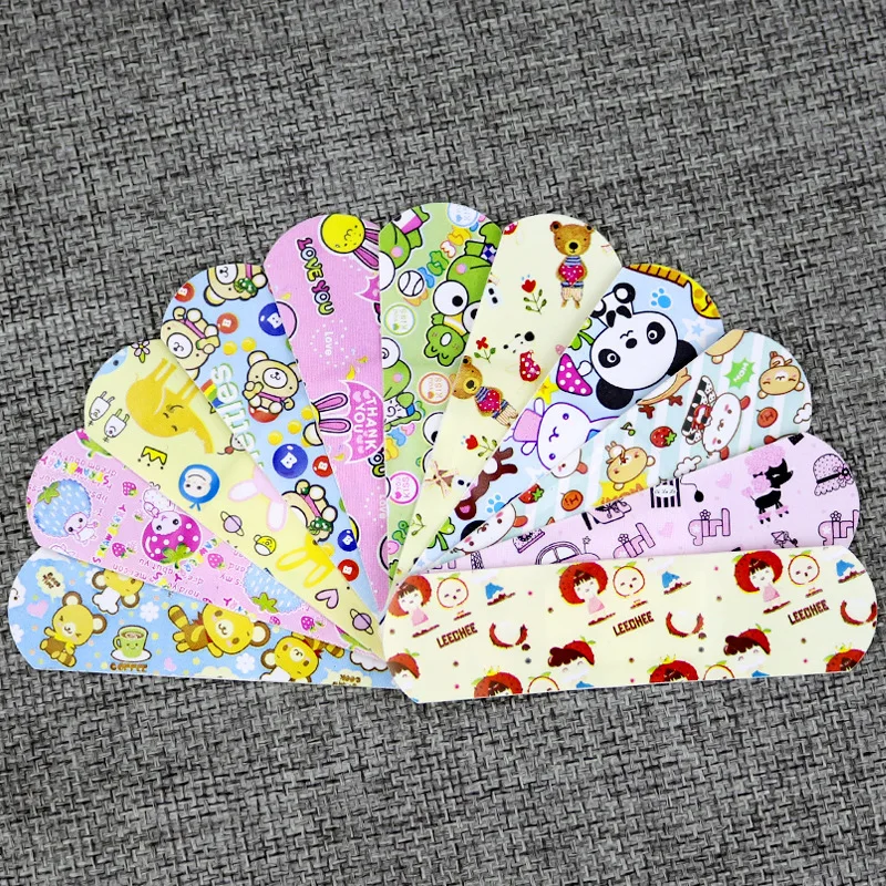 

100Pcs Kawaii Bandages Children Waterproof Breathable Cute Cartoon Band Aid Hemostasis First Aid Emergency Kit Adhesive Bandages
