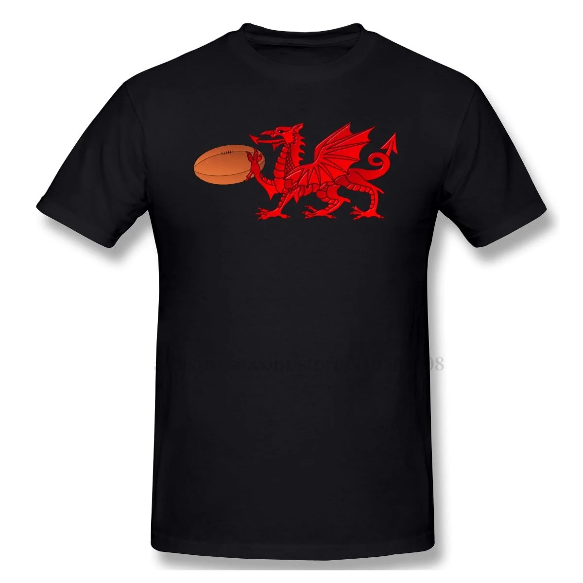 

ZISA Welsh Dragon T-Shirt For Men Short Sleeve T Shirts Mens Round Neck Men'S T Shirt