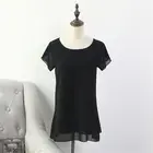 Модные блузки , женские топы и блузки средней длины, летняя Свободная блузка с коротким рукавом, женская блузка , женские рубашки , приблизительно 6XL