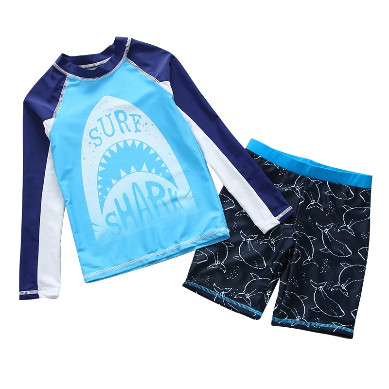 Rashguard/комплект из двух предметов для мальчиков, UPF50, с длинным рукавом для плавания, костюм для мальчиков, купальный костюм, детская защита от ультрафиолета, детский купальник