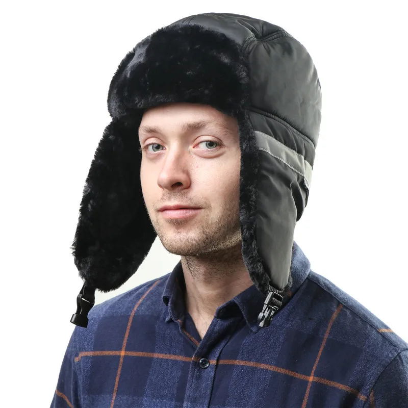 Зимняя шапка для мужчин и женщин бомбер с шарфом русская ушанка против смога