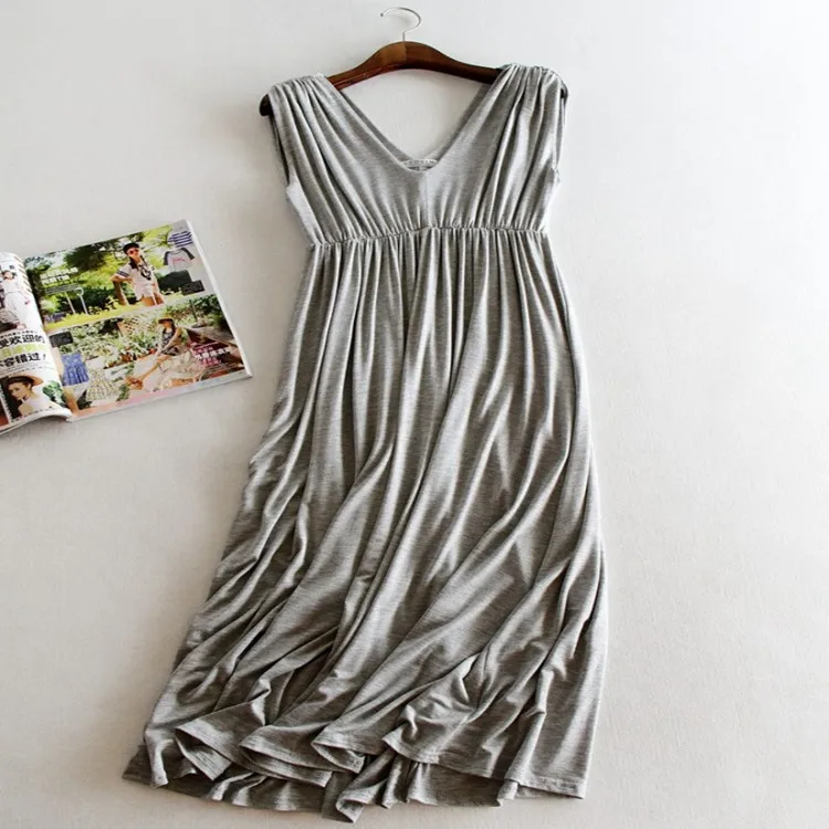 Женское летнее Свободное длинное платье большого размера для беременных черное