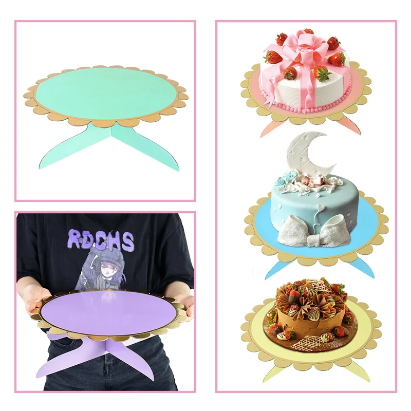 

Birthday Party Round Cake Stand Foldable Cupcake Rack DIY Paper Craft Dessert Display Stand Wedding Party Decoration Supplies