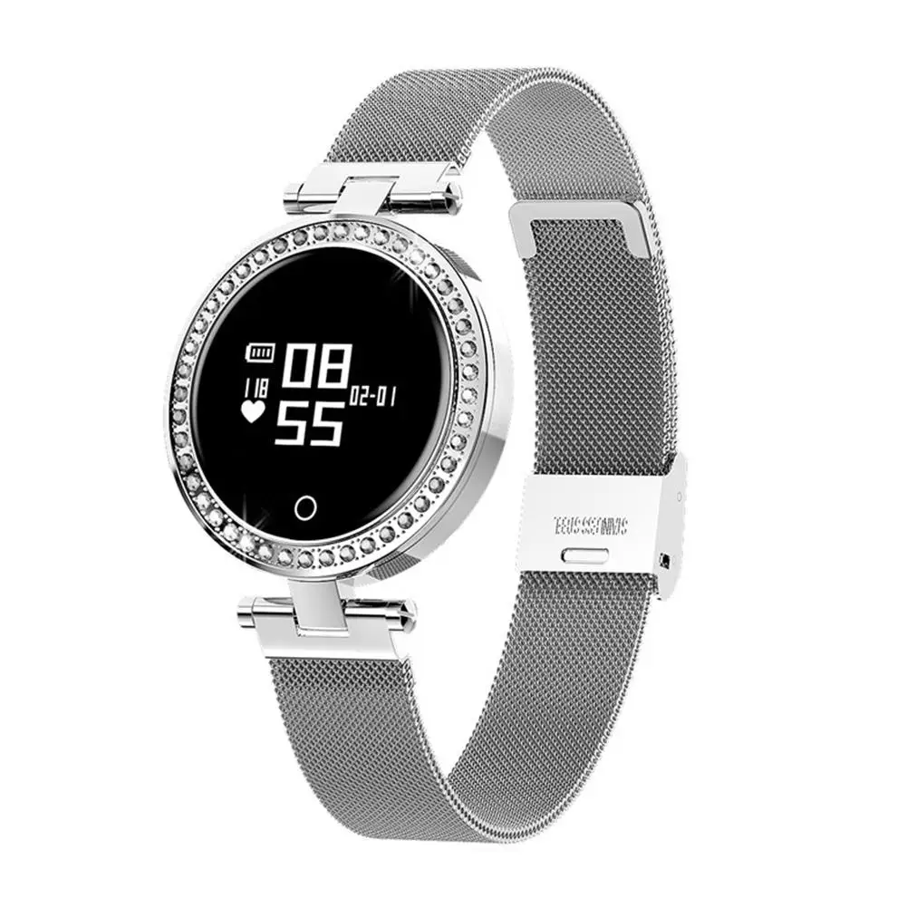 Silver TWISTER.CK Смарт-часы X10 женские IP68 Водонепроницаемые женские Bluetooth фитнес-браслет шагомер сердечный ритм умные часы - Цвет: Silver