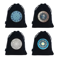 1pc velvet pentagram tarots oracle cards storage bag runes constellation witch divination tarot cards jewelry drawstring package