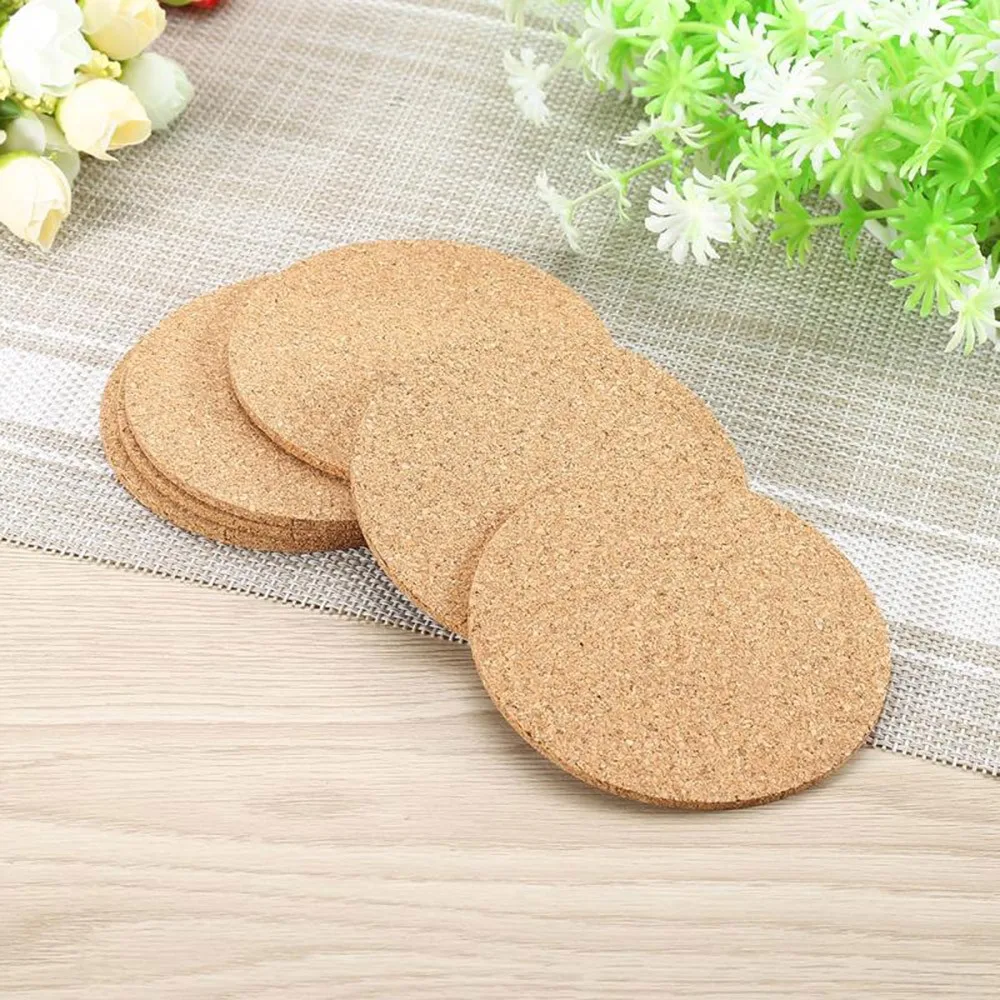 

10/20/50pcs Round Shape 9cm Plain Natural Cork Coasters Wine Drink Coffee Tea Cup Mats Non-slip Kitchen Bar Accessories Parts